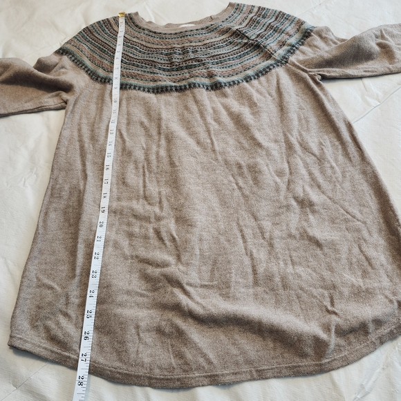 J. Jill Tan and Blue Patterned Knit Sweater - Picture 4 of 6